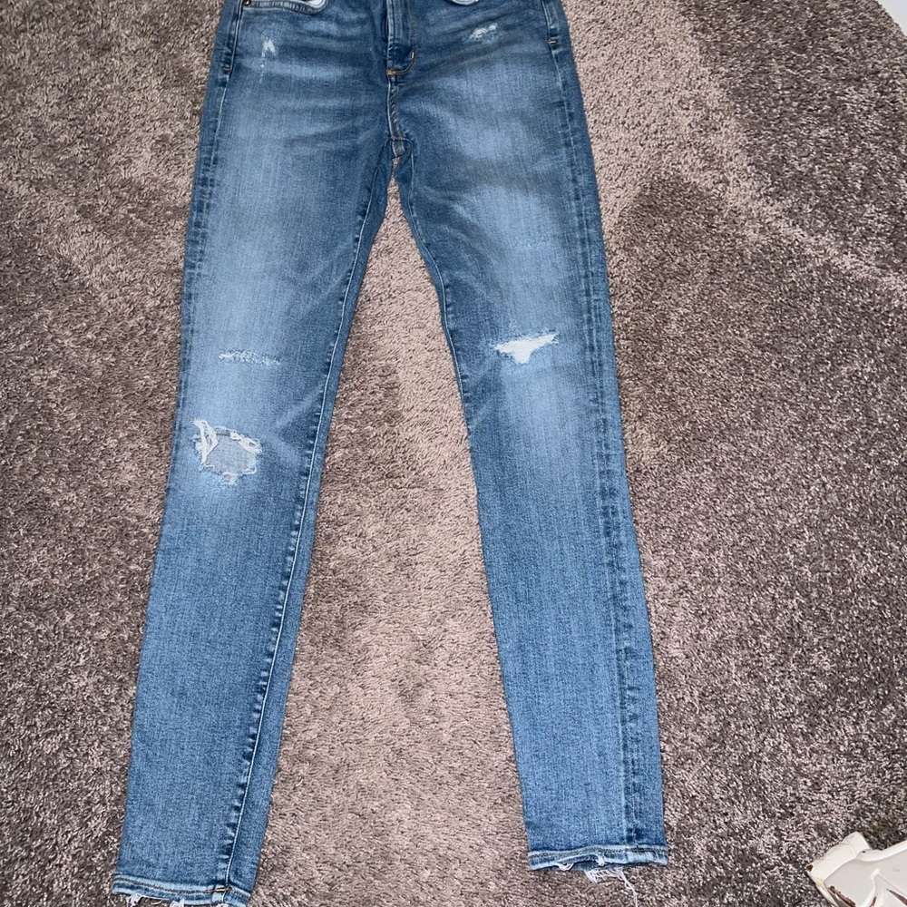Agolde distressed medium wash skinny jeans size 27